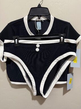 NWT ANTONIO MILANI CROP TOP HIGH WAISTED BIKINI